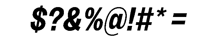 Sundry Condensed Bold Italic Font OTHER CHARS