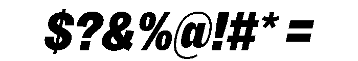 Sundry Condensed Heavy Italic Font OTHER CHARS