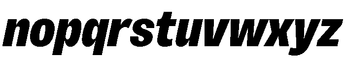 Sundry Condensed Heavy Italic Font LOWERCASE