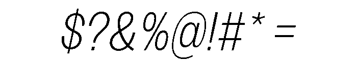 Sundry Condensed Light Italic Font OTHER CHARS