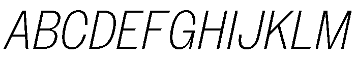 Sundry Condensed Light Italic Font UPPERCASE