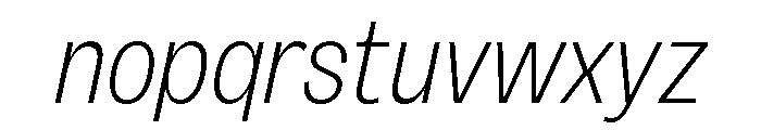 Sundry Condensed Light Italic Font LOWERCASE