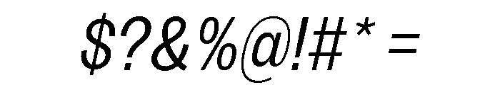 Sundry Condensed Regular Italic Font OTHER CHARS