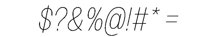 Sundry Condensed Thin Italic Font OTHER CHARS
