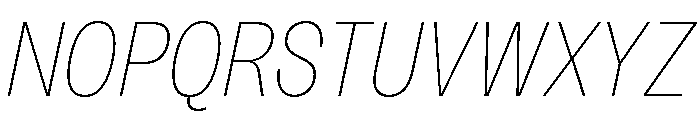 Sundry Condensed Thin Italic Font UPPERCASE