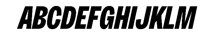Sundry Narrow Heavy Italic Font UPPERCASE