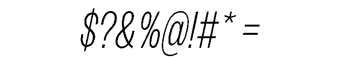 Sundry Narrow Light Italic Font OTHER CHARS