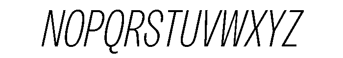 Sundry Narrow Light Italic Font UPPERCASE