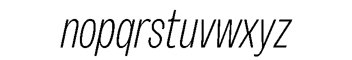 Sundry Narrow Light Italic Font LOWERCASE