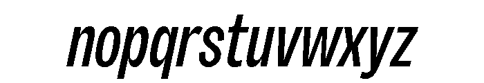 Sundry Narrow Medium Italic Font LOWERCASE
