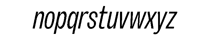 Sundry Narrow Regular Italic Font LOWERCASE