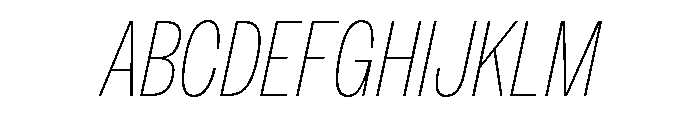 Sundry Narrow Thin Italic Font UPPERCASE