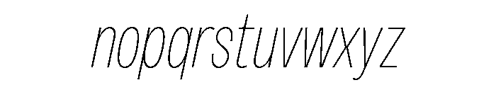Sundry Narrow Thin Italic Font LOWERCASE