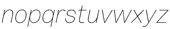Sundry Thin Italic Font LOWERCASE