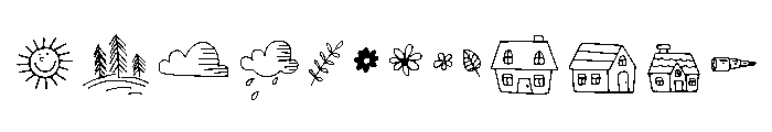Sunshine Daisies Extras Outline Font UPPERCASE