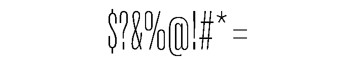 Super Condensed Extra Light Font OTHER CHARS
