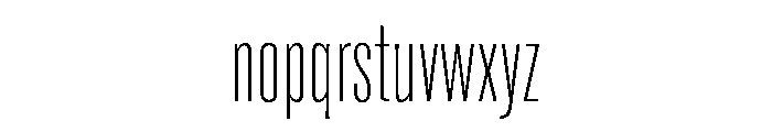 Super Condensed Extra Light Font LOWERCASE
