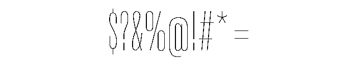 Super Condensed Hairline Font OTHER CHARS