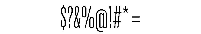 Super Condensed Light Font OTHER CHARS