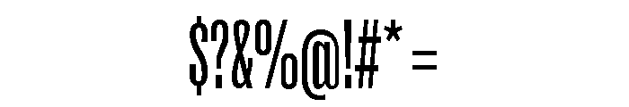 Super Condensed Regular Font OTHER CHARS