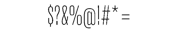 Super Condensed Semi Wide Extra Light Font OTHER CHARS