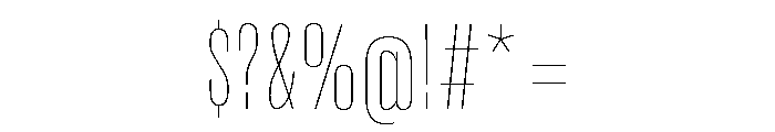 Super Condensed Semi Wide Hairline Font OTHER CHARS