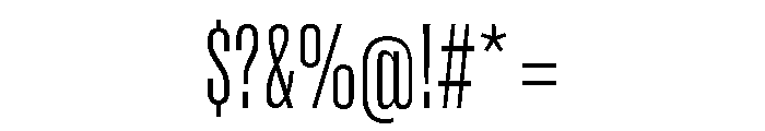 Super Condensed Semi Wide Light Font OTHER CHARS