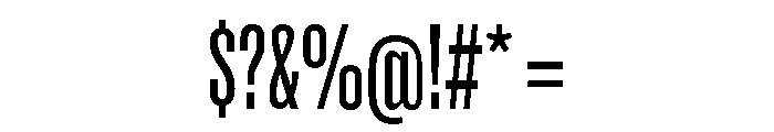 Super Condensed Semi Wide Regular Font OTHER CHARS