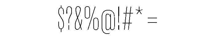 Super Condensed Semi Wide Thin Font OTHER CHARS
