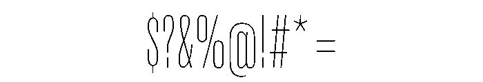 Super Condensed Thin Font OTHER CHARS