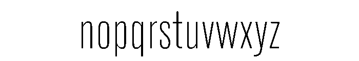 Super Condensed Wide Extra Light Font LOWERCASE