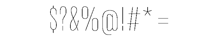 Super Condensed Wide Hairline Font OTHER CHARS