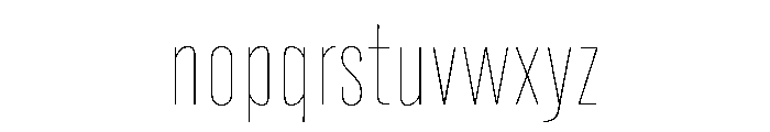 Super Condensed Wide Hairline Font LOWERCASE