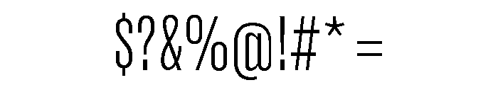 Super Condensed Wide Light Font OTHER CHARS