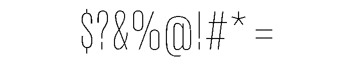 Super Condensed Wide Thin Font OTHER CHARS