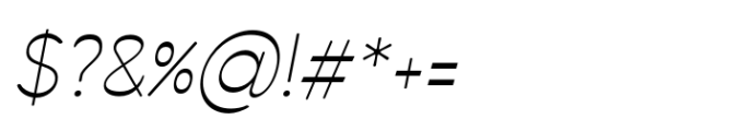Svaiga Thin Italic Font OTHER CHARS