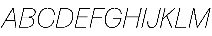 Swiss 721 Extra Light Italic Font UPPERCASE