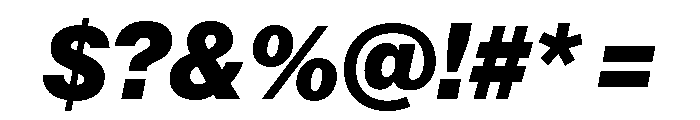 Swiss 721 Heavy Italic Font OTHER CHARS