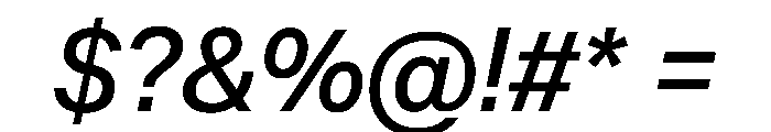 Swiss 721 Medium Italic Font OTHER CHARS