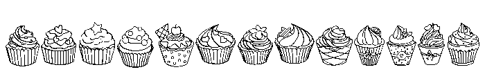 Sweet Cupcake Pack Font UPPERCASE