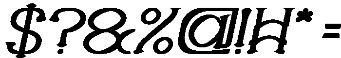 Sweet Emotion Bold Italic Font OTHER CHARS