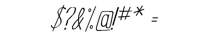 Swallow Falls Lite Italic Font OTHER CHARS