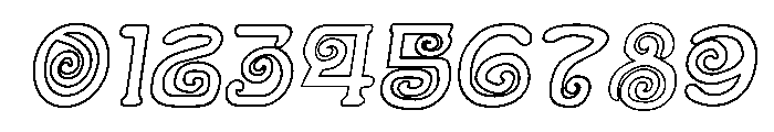 Swirl-a-Whirl Outline Italic Font OTHER CHARS