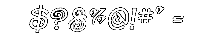 Swirl-a-Whirl Outline Italic Font OTHER CHARS