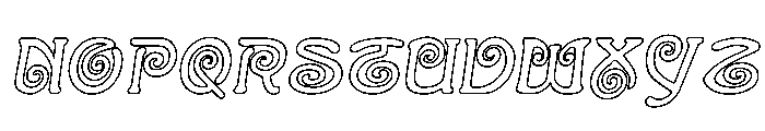 Swirl-a-Whirl Outline Italic Font UPPERCASE