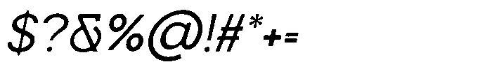 Sweetform Sans Italic Font OTHER CHARS