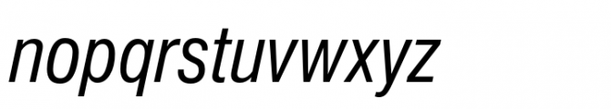 Swiss 721 Regular Condensed Italic Font LOWERCASE