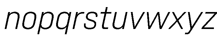 SwissDinVAR ExtraLightItalic Instance 5839b90a Font LOWERCASE