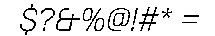 SwissDinVAR ExtraLightItalic Instance Font OTHER CHARS