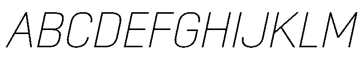 SwissDinVAR ThinItalic Instance Font UPPERCASE